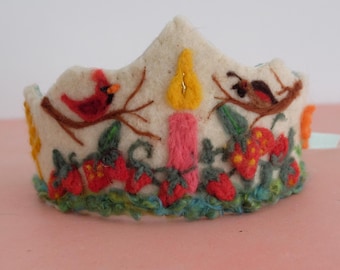 Birthday crown, Waldorf Personalized crown, felt birthday crown,