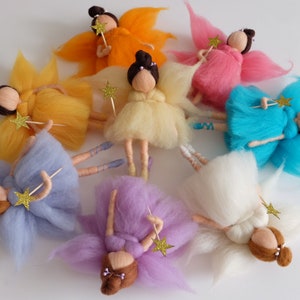 Fairy tale nursery mobile, Needle felt fairy doll,Gift for baby girl image 2
