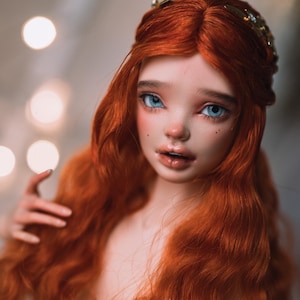 READY WIG!!! Golden Roma 4-5&quot; bjd fashion doll angora wig Popovy Loseva