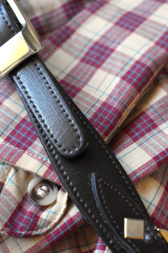 Vintage 90's dark brown leather belt/ High-waist … - image 9
