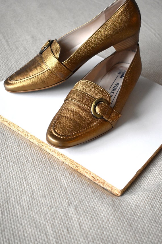 gold slip on loafers