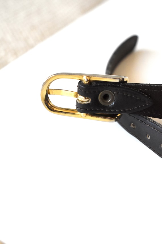 Vintage 90's dark brown leather belt/ High-waist … - image 4