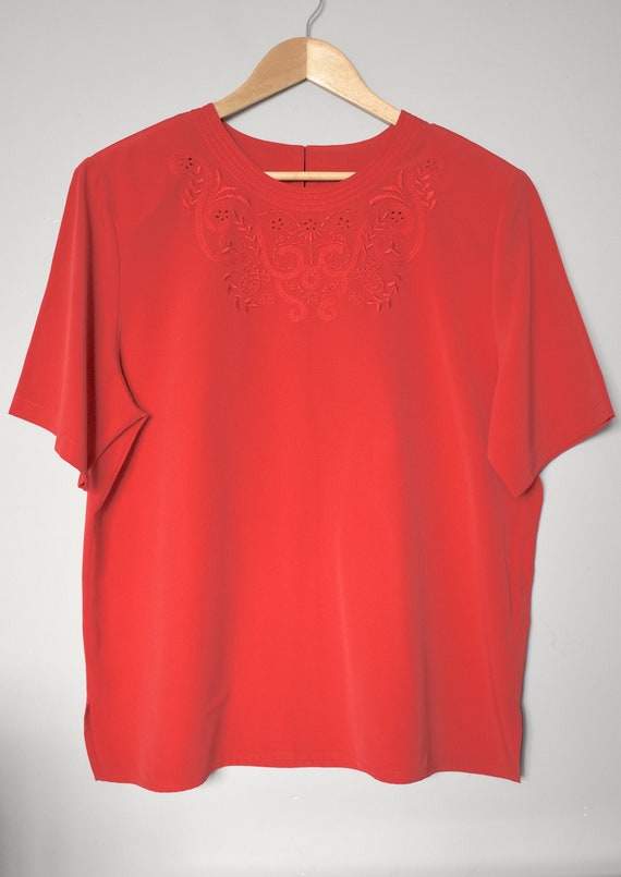 feminine bright red blouse - Gem