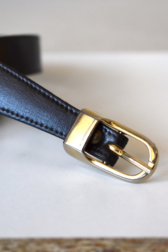 Vintage 90's dark brown leather belt/ High-waist … - image 3