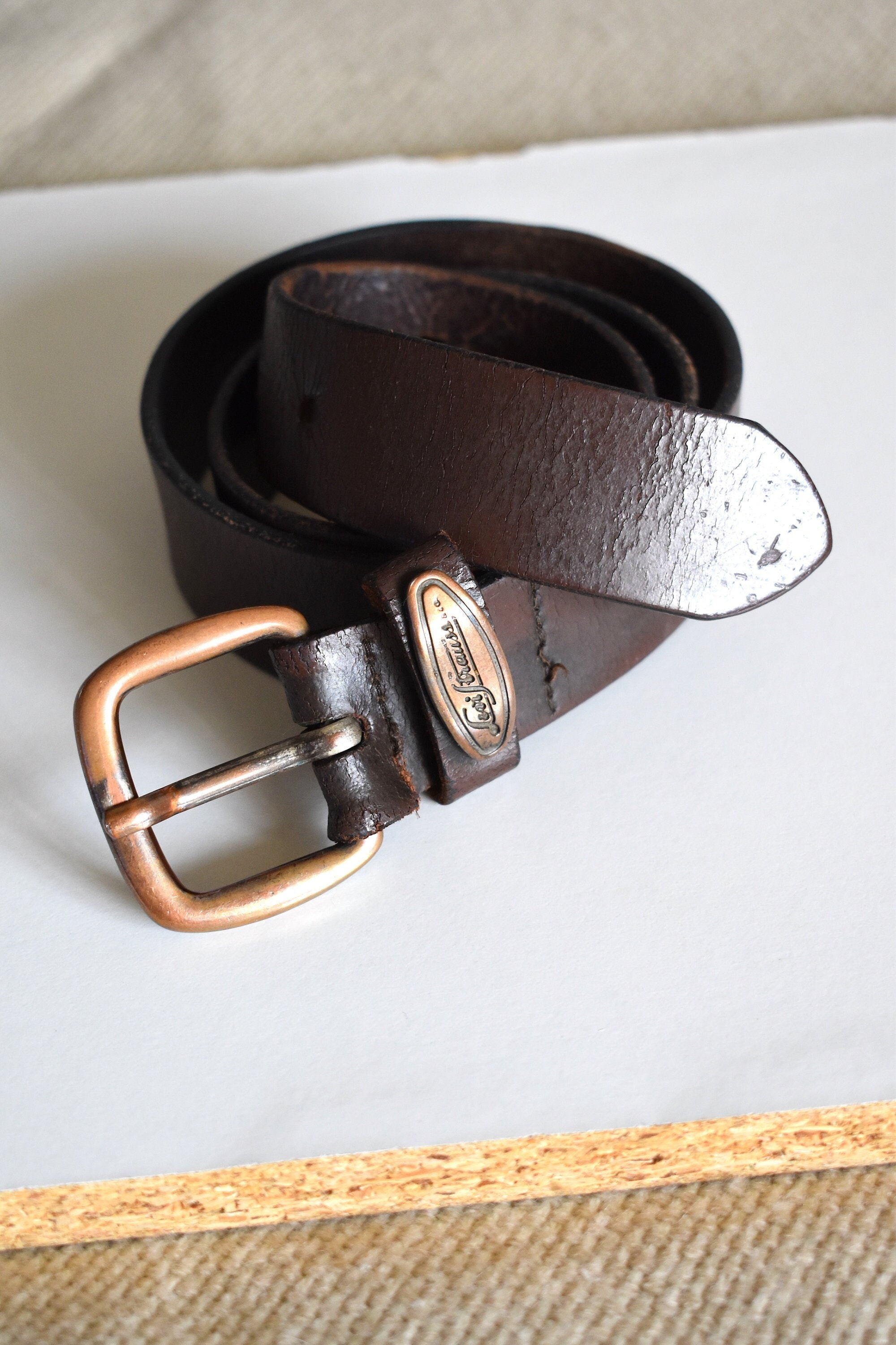 Vintage 90's Distressed Levi's Brown Leather Belt/ - Etsy UK