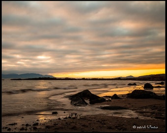 Ayrshire coast , Seamill beach sunset (south west Scotland) .Fine art Glicee archival print.