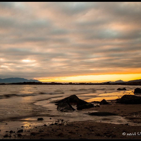 Ayrshire coast , Seamill beach sunset (south west Scotland) .Fine art Glicee archival print.