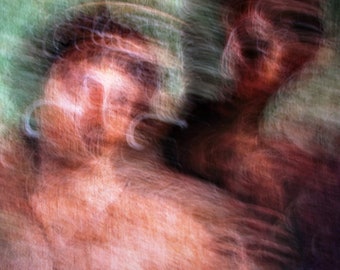 ICM photo of ancient wall art in Pompeii  Giclee fine art print