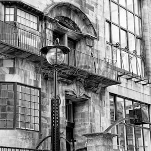 Detail of Glasgow School of Art , archival fine art Giclee print monochrome