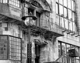 Detail of Glasgow School of Art , archival fine art Giclee print monochrome