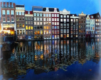 Wonky Buildings, Amsterdam, Fine Art Giclee print