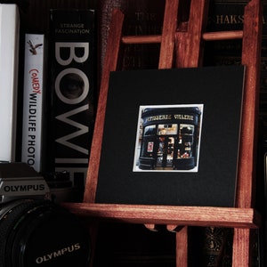 Vintage shop in Glasgow central railway station, small mounted print 2 x 2 in 4 x 4 black mount. image 2