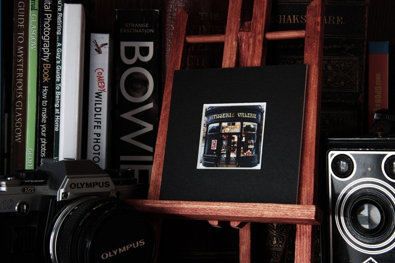 Vintage shop in Glasgow central railway station, small mounted print 2 x 2 in 4 x 4 black mount. image 2