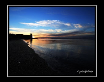 Ayrshire coast , sunset at Greenan castle south west Scotland