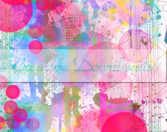 Digital collage sheets printable download Jumble flowers garden colorful Robin Mead