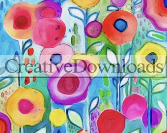 Poppy digital download printable colorful