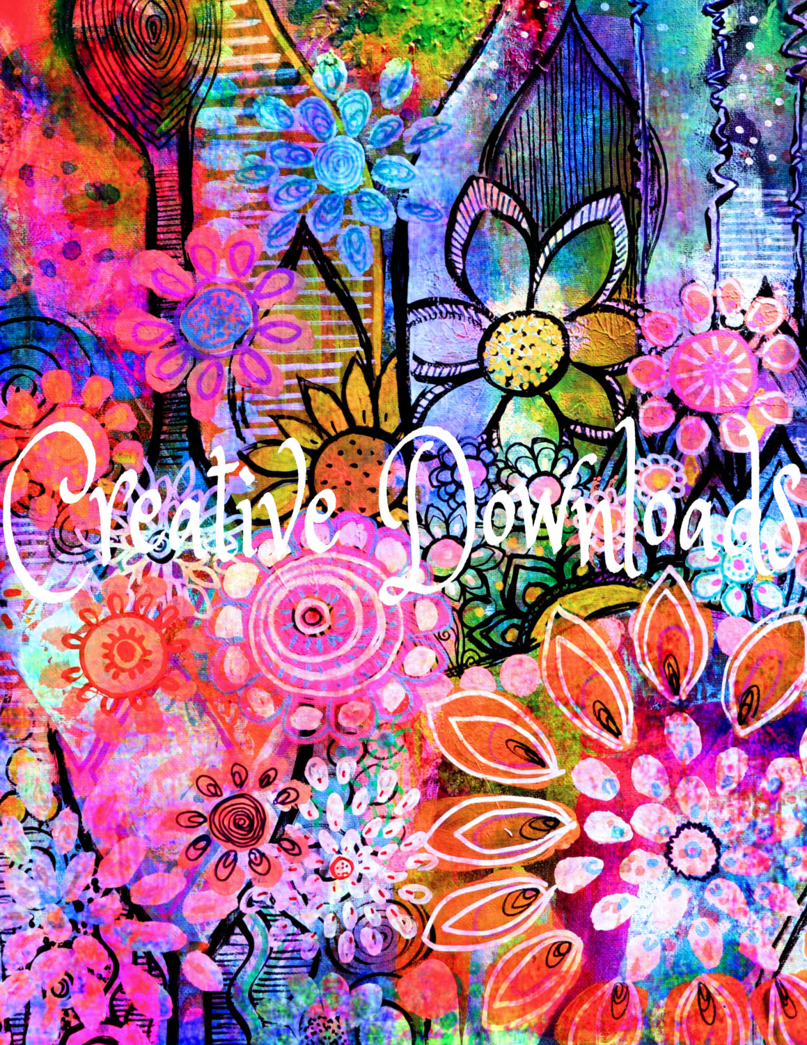 Wild Digital and watercolor vollage