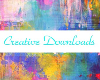Paintbox digital collage printable download flowers garden colorful Robin Mead