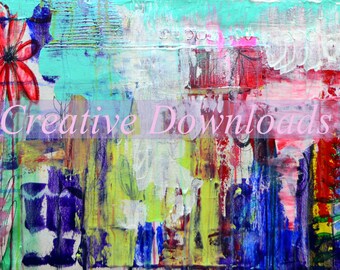 Paint and Paste digital  printable download background art paper embellishment scrapbook colorful Robin Mead