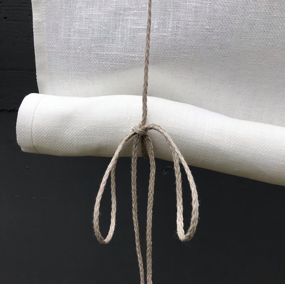 Window Blind OSLO / Tie up Curtain / White Roll up Blind / Tie up Blind