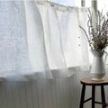 Cafe curtain, sheer white linen, French cafe style curtain valance LUCIA, farmhouse coastal style
