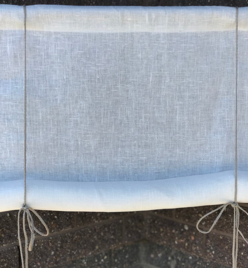 Window Shade roll up blind tie up blind Swedish blind White linen blind