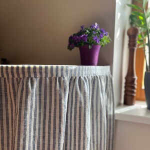 Vanity cover with velcro fastening MAGGIE/ ruffled sink skirt/ linen cafe curtains / Privacy curtain