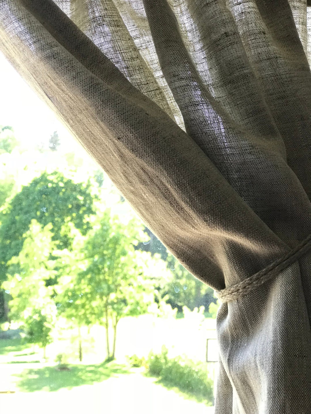 Cafe Curtains DURHAM/ Linen Cafe Curtains / Linen Curtain/primitive
