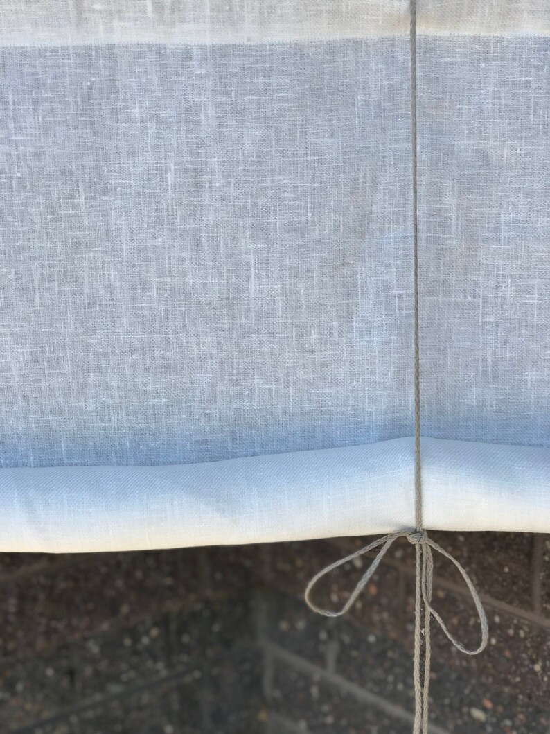 Window Shade roll up blind tie up blind Swedish blind White linen blind