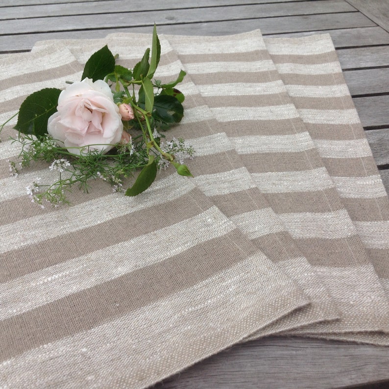 Linen Placemats / Natural Linen Placemsts / Rustic Linen Etsy