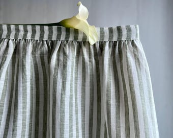 Faldón de tocador, funda de lino lavado para lavabo o escritorio, cortina de mesa, detalle de baño - MAGGIE