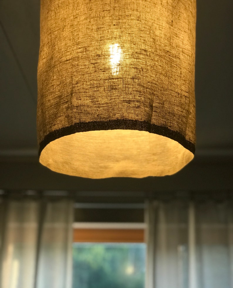 Linen Lamp Shade / Pendant Light / Lantern Lamp Shade Etsy