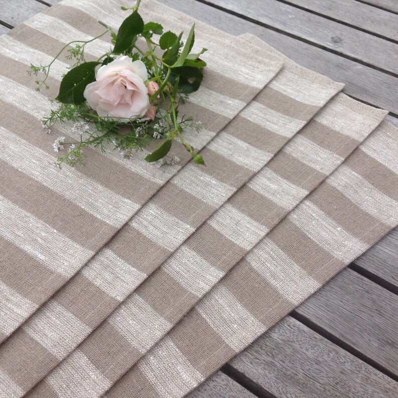 Linen Placemats / Natural Linen Placemsts / Rustic Linen Etsy