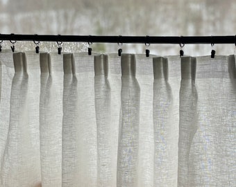 Twin pleat cafe curtain/ linen cafe curtains / Privacy curtain