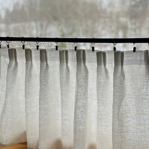 Twin pleat cafe curtain/ linen cafe curtains / Privacy curtain