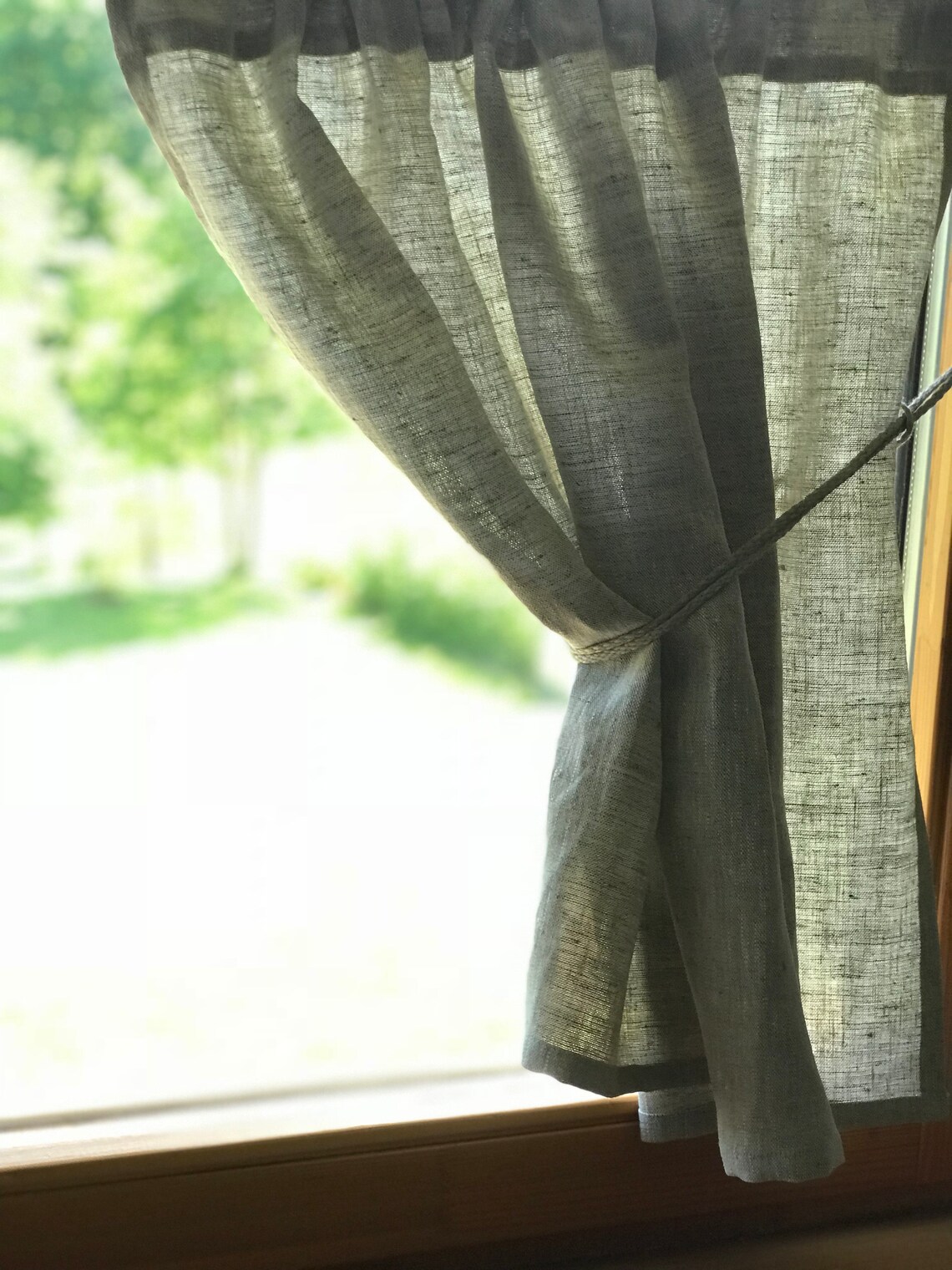Cafe Curtains DURHAM/ Linen Cafe Curtains / Linen Etsy
