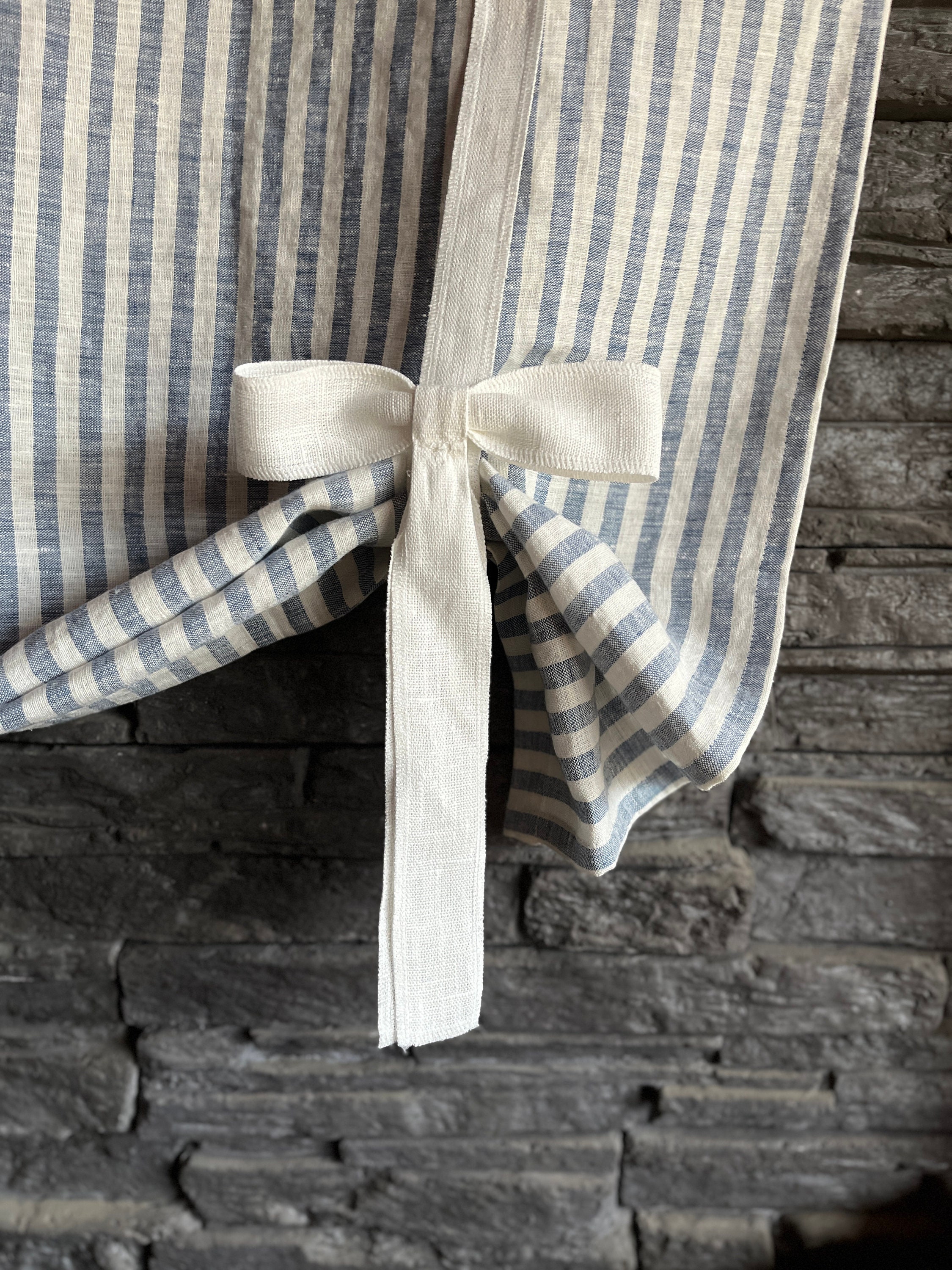 Linen Window valance with bows, Farmhouse balloon shade, Faux tie curtain, Swedish blind, linen curtain