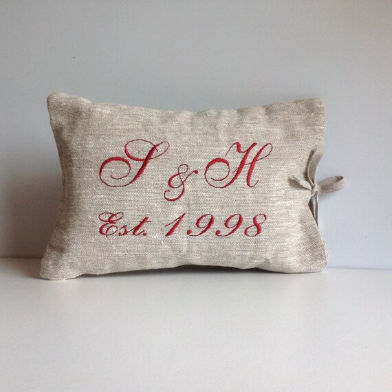 small monogram pillow