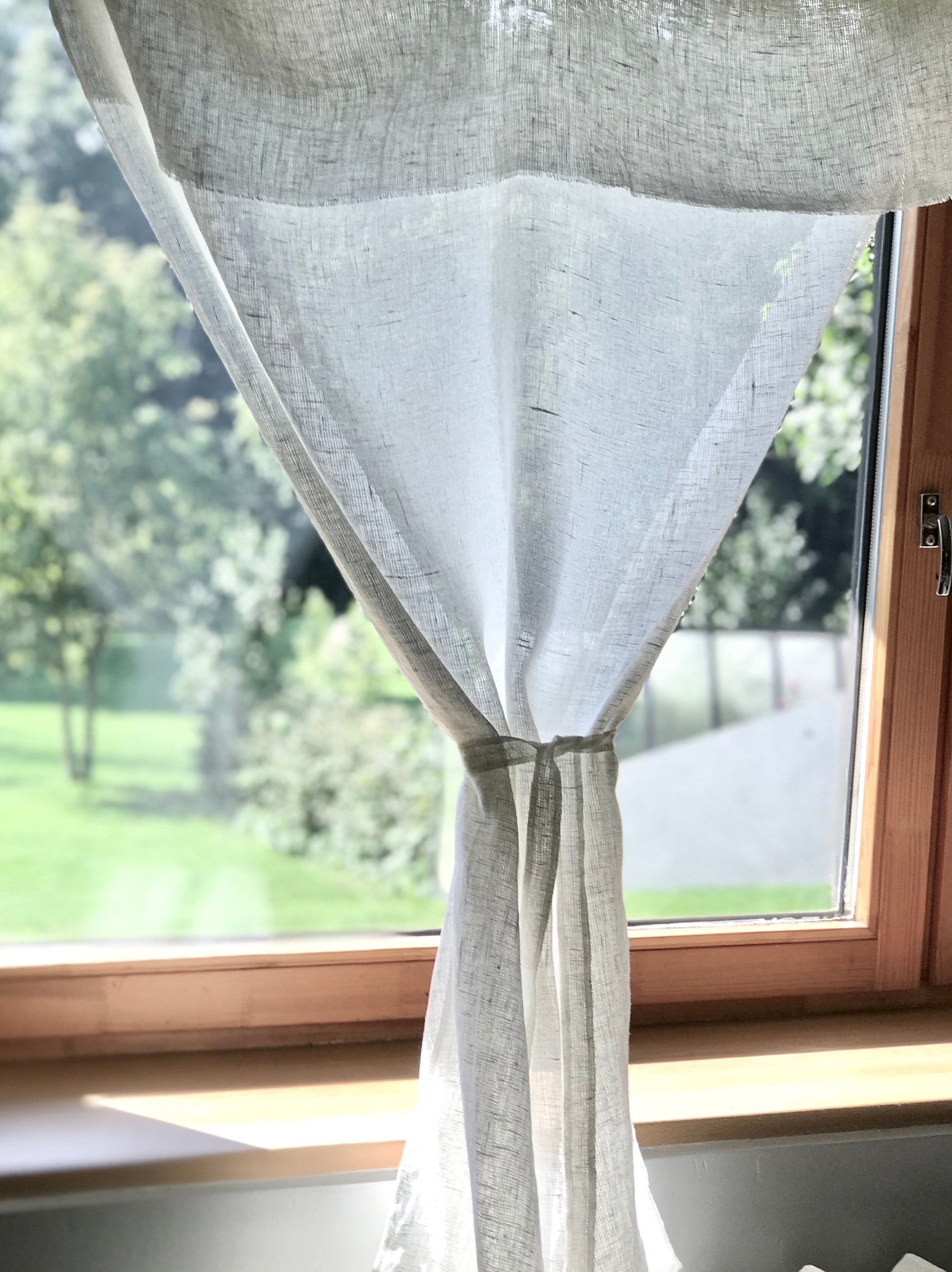Linen tab top curtain CALGARY/ white linen curtain panel with Etsy