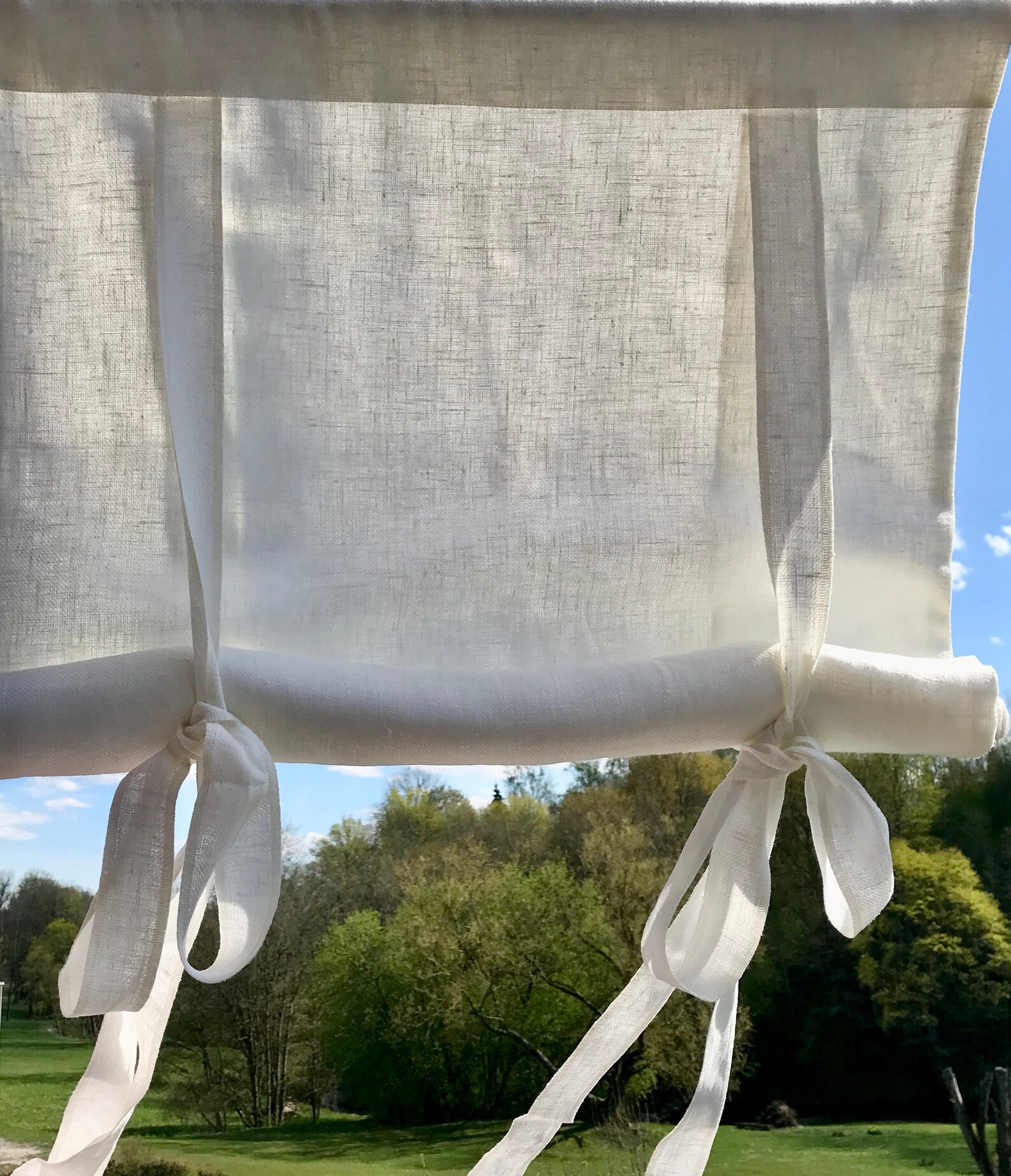 Window Blind ROMA White / Roll up Blind / Tie up Blind / Etsy Canada