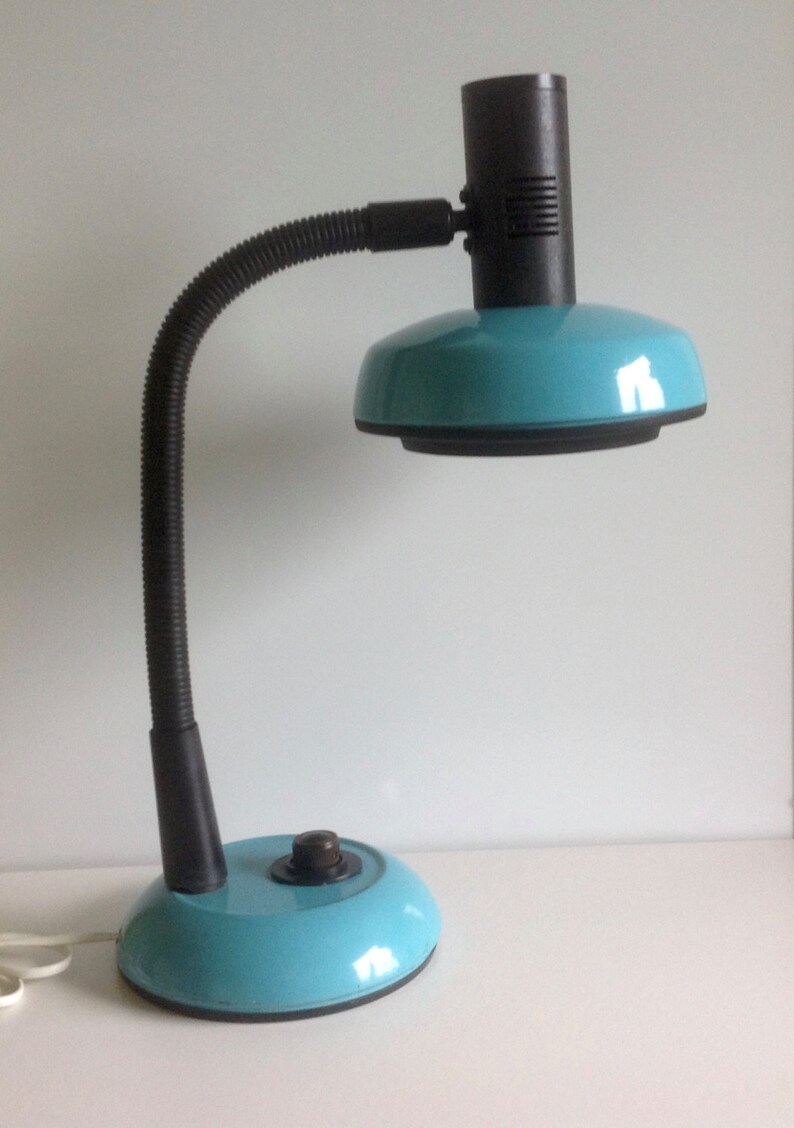 Desk Lamp Retro Table Blue