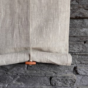 Window blind OTTO / decorative roll up blind / tie up curtain / Swedish blind /Japandi style blind/  linen shade