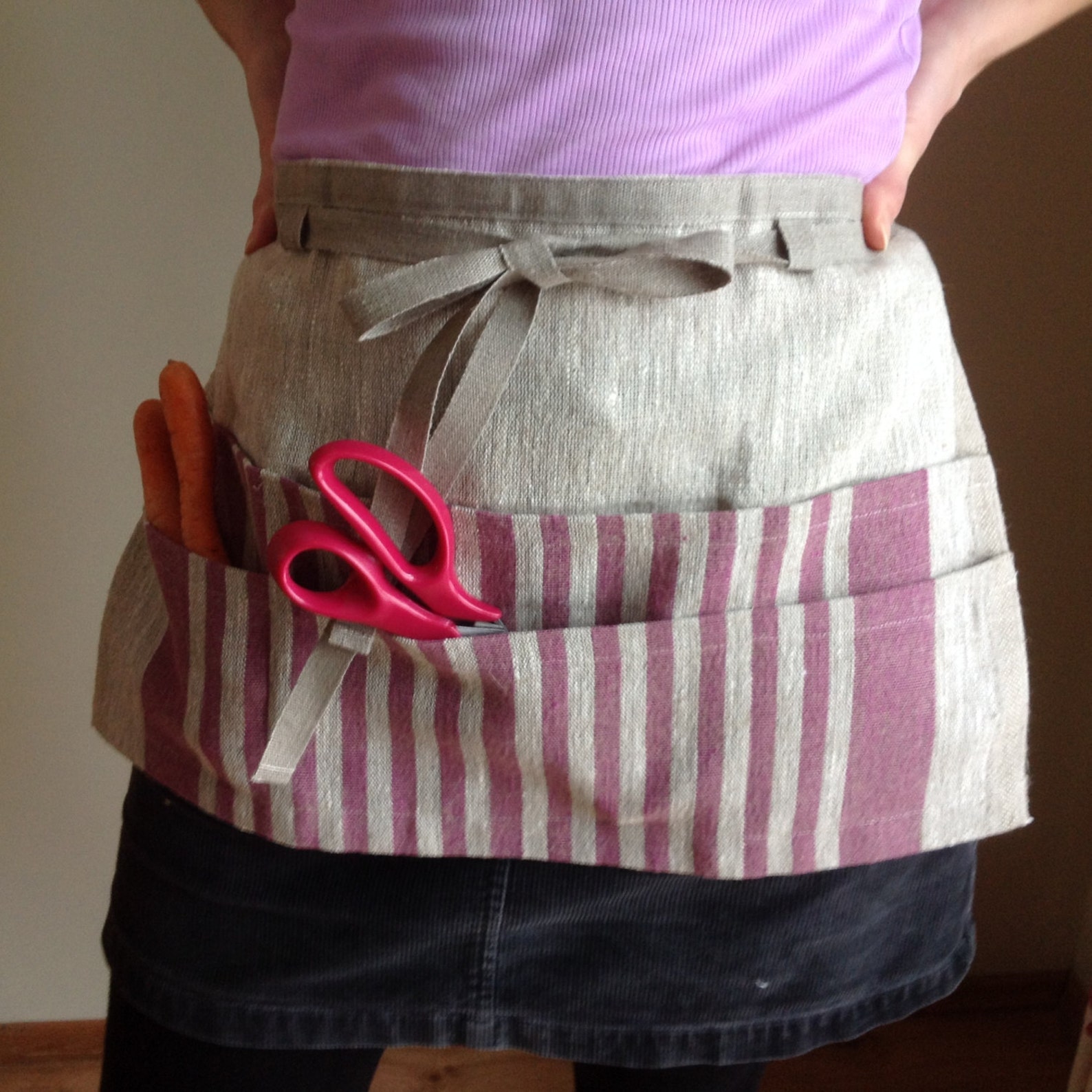 Linen Utility Apron / Gardening Apron / Half Apron / Teachers Etsy