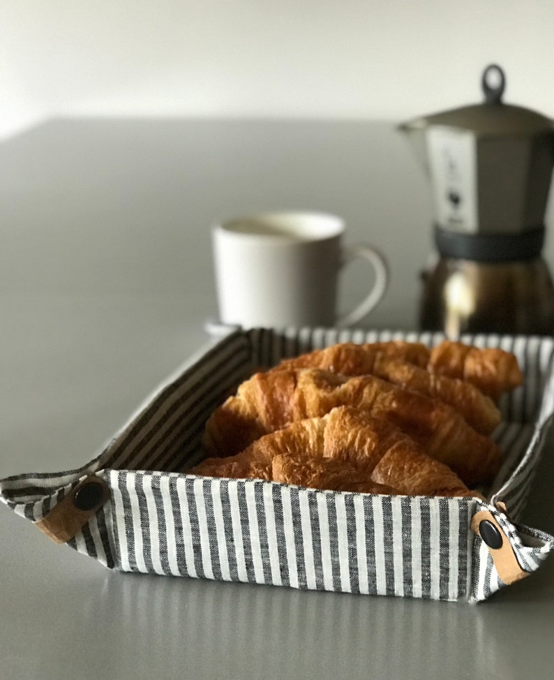 Linen Bread Basket / Serving Basket / Desk Tidy / Serving Tray Etsy