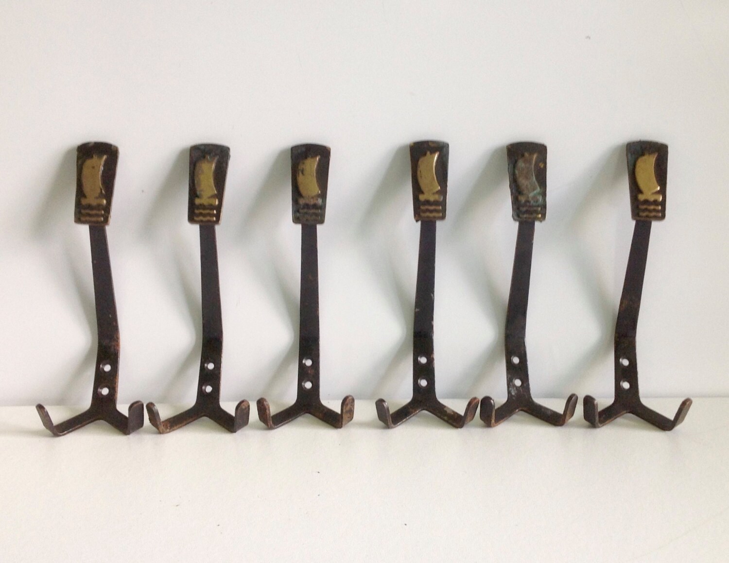 Brass Coat Hook / Vintage Coat Hook / Nautical Coat Hooks Etsy