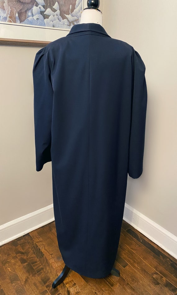 Vintage 1960s Pure Virgin Wool Navy Blue Waterfal… - image 3