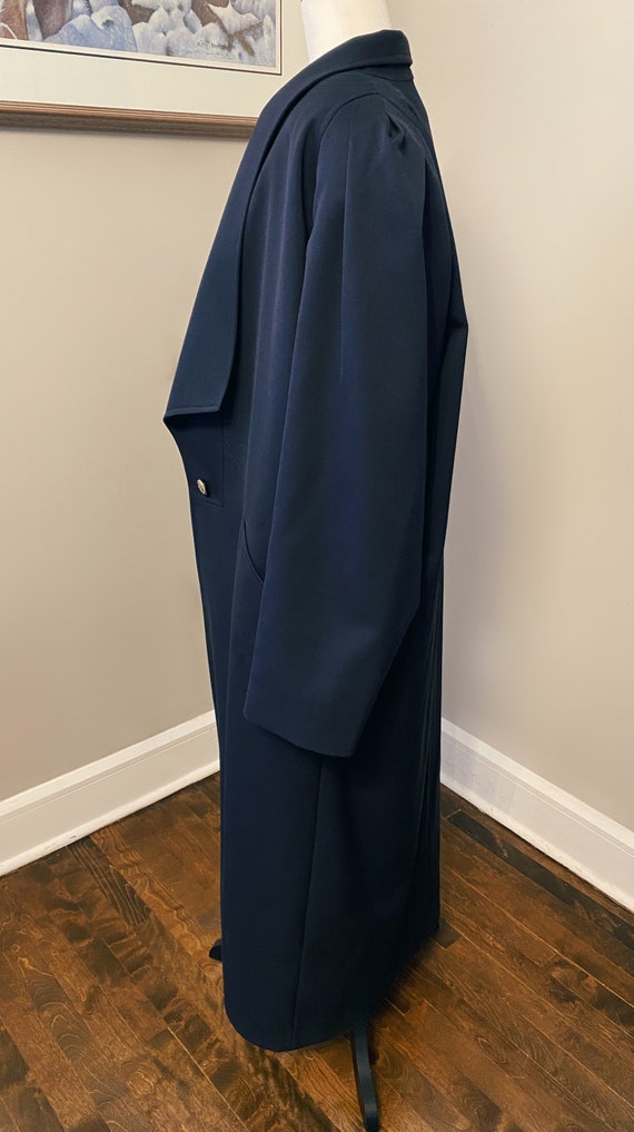 Vintage 1960s Pure Virgin Wool Navy Blue Waterfal… - image 2