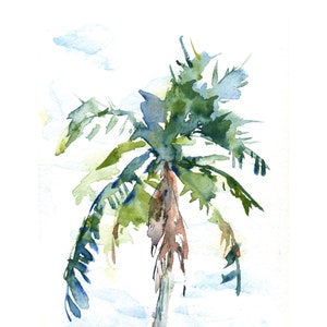 Serene PALM TREE No. 1 Watercolor Art Print | Nature-Inspired Wall Decor