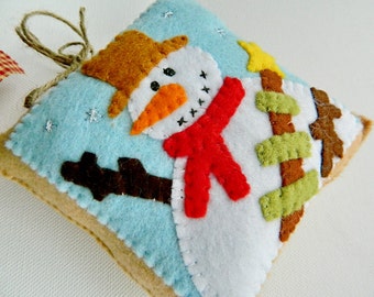 Christmas Decoration Snowman Felt Hangers/ Hanging cushion