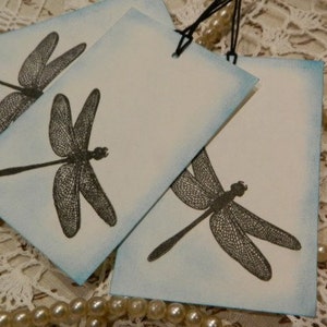 Vintage Inspired Dragonfly Gift / Luggage Tags Set Of 6 image 1